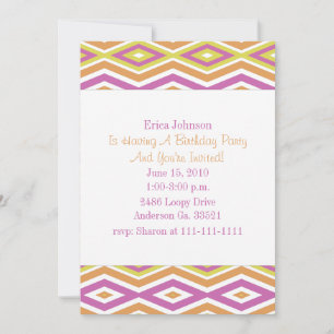 Invitation Carton d'invitation de fête à motif diamant rétro