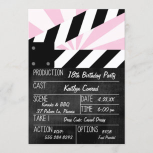 Invitation Carton d'invitation de fête avec panneau d'action 
