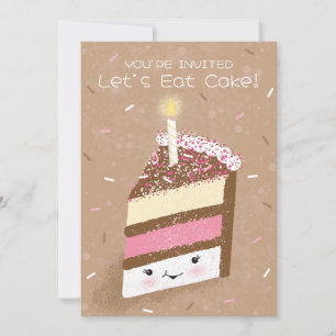 Invitation Carton d'invitation de fête d'anniversaire Kawaii,