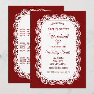 Invitation Carton d'invitation de fête de bachelor pourpre