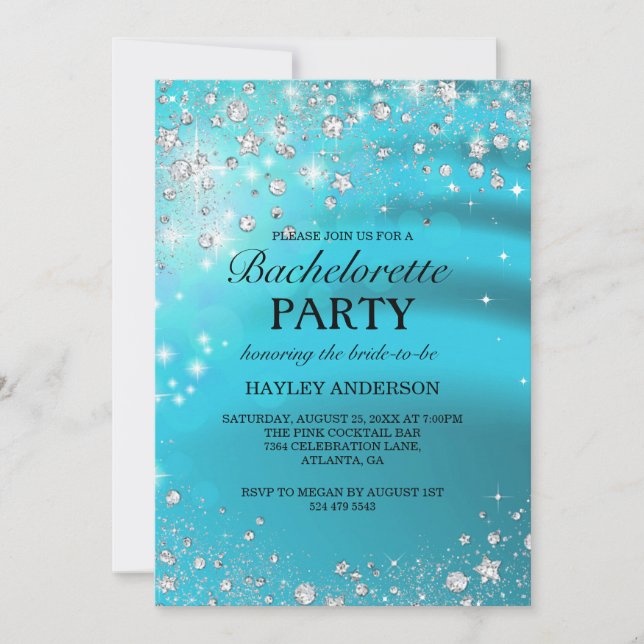 Invitation Carton d'invitation de fête de Bachelorette Blue S (Devant)