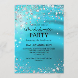 Invitation Carton d'invitation de fête de Bachelorette Blue S