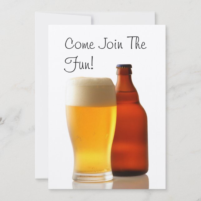 Invitation Carton d'invitation de fête de célibataire bouteil (Devant)