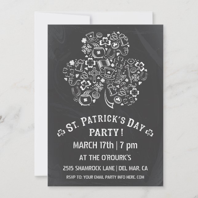 Invitation Carton d'invitation de fête de la Saint-Patrick II (Devant)