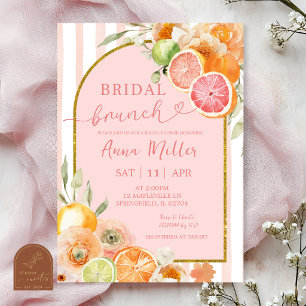 Invitation Carton d'invitation de Fête de Mariage Floral Citr