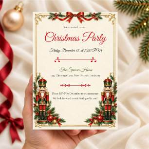 Invitation Carton d'invitation de fête de Noël Casse-Noisette