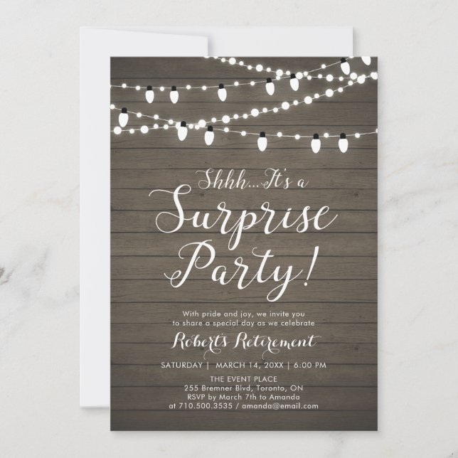 Invitation Carton d'invitation de fête de retraite surprise e (Devant)
