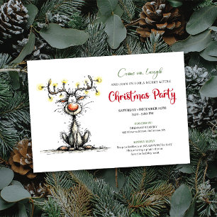 Invitation Carton d'invitation de fête de vacances de renne d