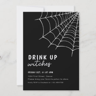 Invitation Carton d'invitation de fête d'Halloween noir pour
