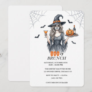 Invitation Carton d'invitation de fête d'Halloween Sorcière d
