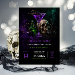 Invitation Carton d'invitation de fête d'Halloween sorcières