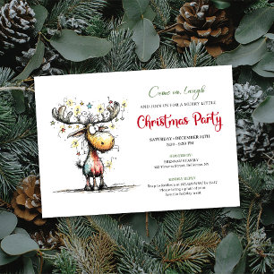 Invitation Carton d'invitation de fête festive de rennes chic