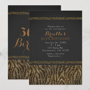 Invitation Carton d'invitation de fête Glam Chic à paillettes