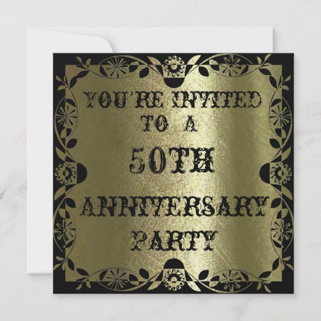 Invitation Carton d'invitation de fête pour le 50e anniversai (Devant)