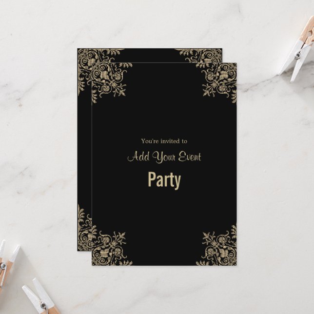 Invitation Carton d'invitation de fête pour toutes occasions  (Devant/Arrière en situation)