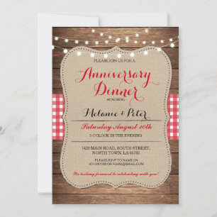 Invitation Carton d'invitation de fête rouge pour anniversair