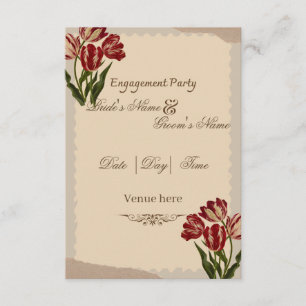Invitation Carton d'invitation de fiançailles à motif floral