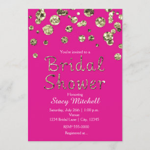 Invitation Carton d'invitation de fiançailles à paillettes or