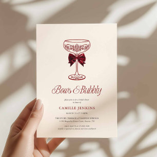 Invitation Carton d'invitation de fiançailles avec rubans et 
