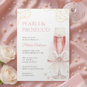 Invitation Carton d'invitation de fiançailles Élégantes Perle