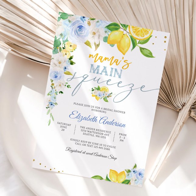 Invitation Carton d'invitation de fiançailles floral au citro (Créateur téléchargé)