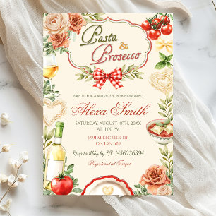 Invitation Carton d'invitation de fiançailles Pasta & Prosecc