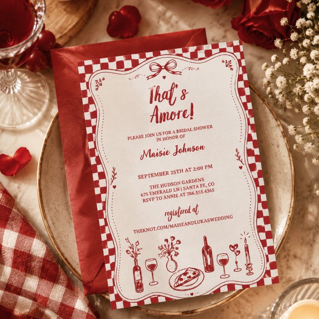 Invitation Carton d'invitation de fiançailles That's Amore It (Créateur téléchargé)