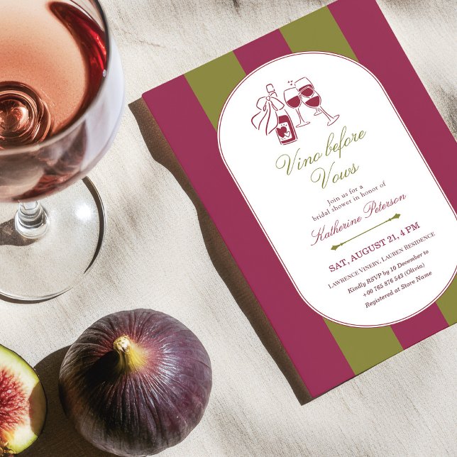 Invitation Carton d'invitation de fiançailles Vino Before Vow (Créateur téléchargé)