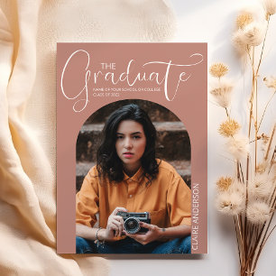 Invitation Carton d'invitation de fin d'études à photo arquée