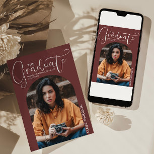 Invitation Carton d'invitation de fin d'études à photo en arc