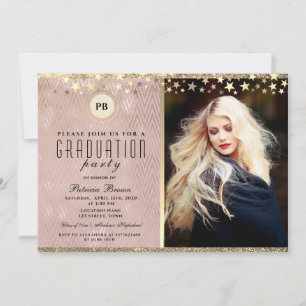 Invitation Carton d'invitation de fin d'études en rose gold p