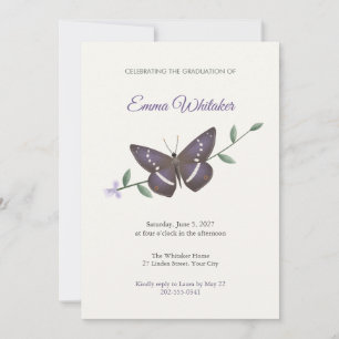 Invitation Carton d'invitation de fin d'études Papillon Emper