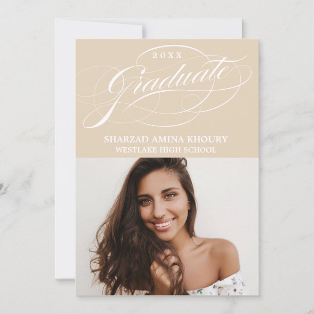 INVITATION CARTON D'INVITATION DE GRADUATION 2 ÉLÉGANT ET STY (Devant)