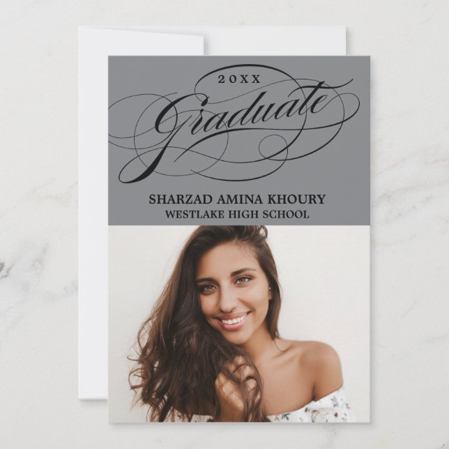 INVITATION CARTON D'INVITATION DE GRADUATION 2 ÉLÉGANT ET STY (Devant)
