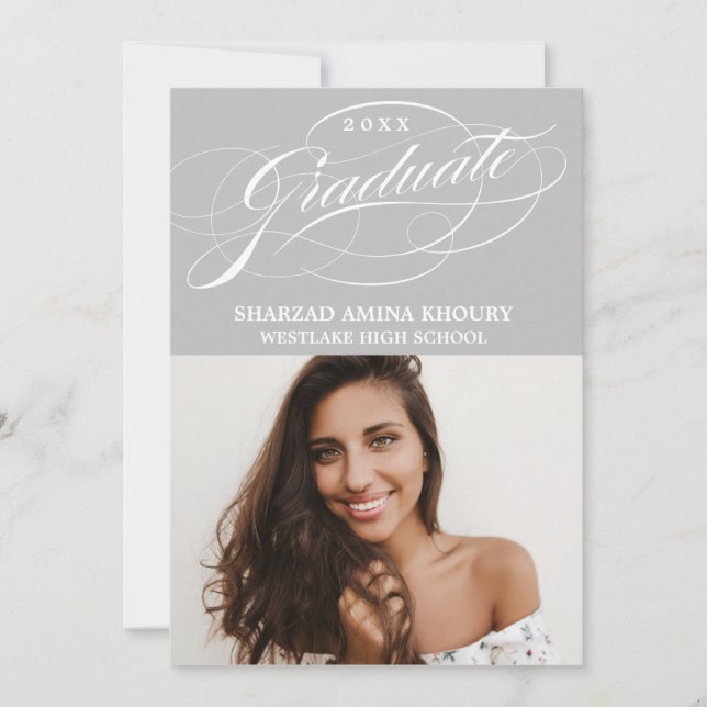 INVITATION CARTON D'INVITATION DE GRADUATION 2 ÉLÉGANT ET STY (Devant)