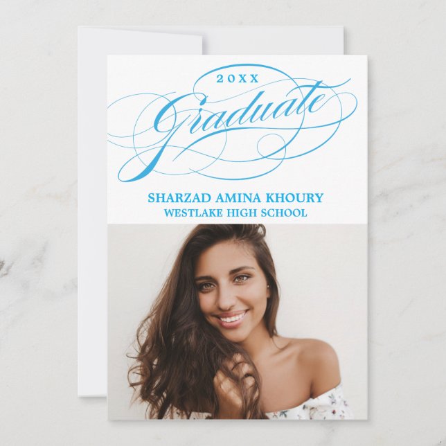 INVITATION CARTON D'INVITATION DE GRADUATION 2 ÉLÉGANT ET STY (Devant)