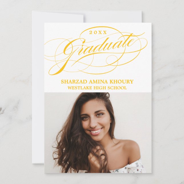 INVITATION CARTON D'INVITATION DE GRADUATION 2 ÉLÉGANT ET STY (Devant)