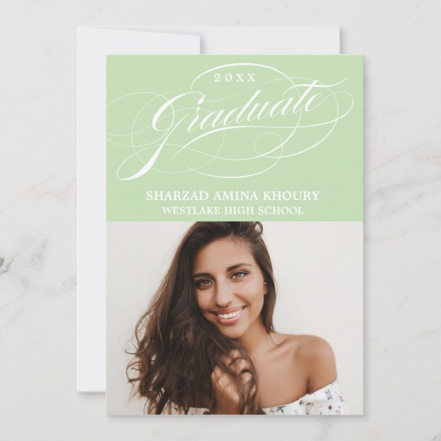 INVITATION CARTON D'INVITATION DE GRADUATION 2 ÉLÉGANT ET STY (Devant)