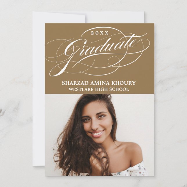 INVITATION CARTON D'INVITATION DE GRADUATION 2 ÉLÉGANT ET STY (Devant)