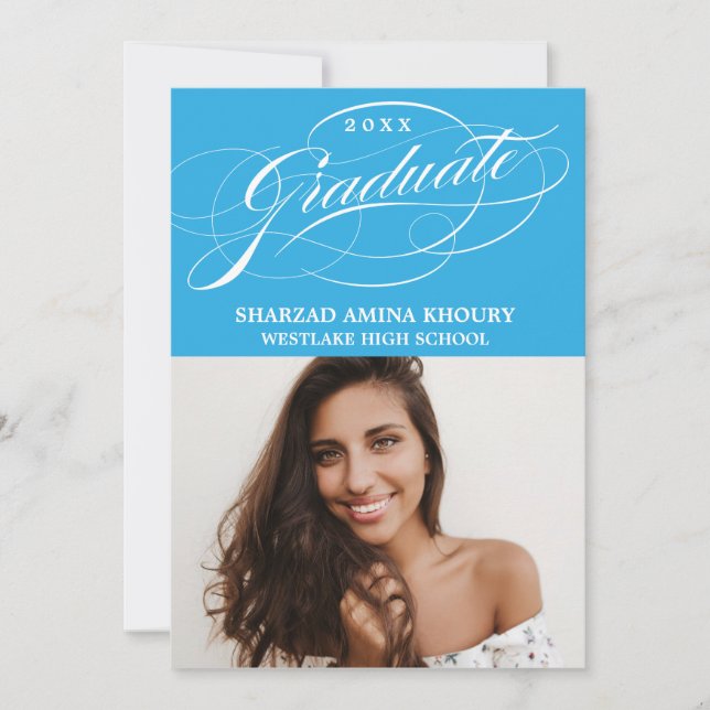 INVITATION CARTON D'INVITATION DE GRADUATION 2 ÉLÉGANT ET STY (Devant)
