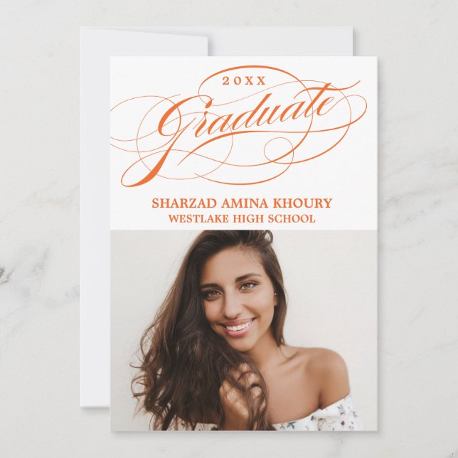 INVITATION CARTON D'INVITATION DE GRADUATION 2 ÉLÉGANT ET STY (Devant)
