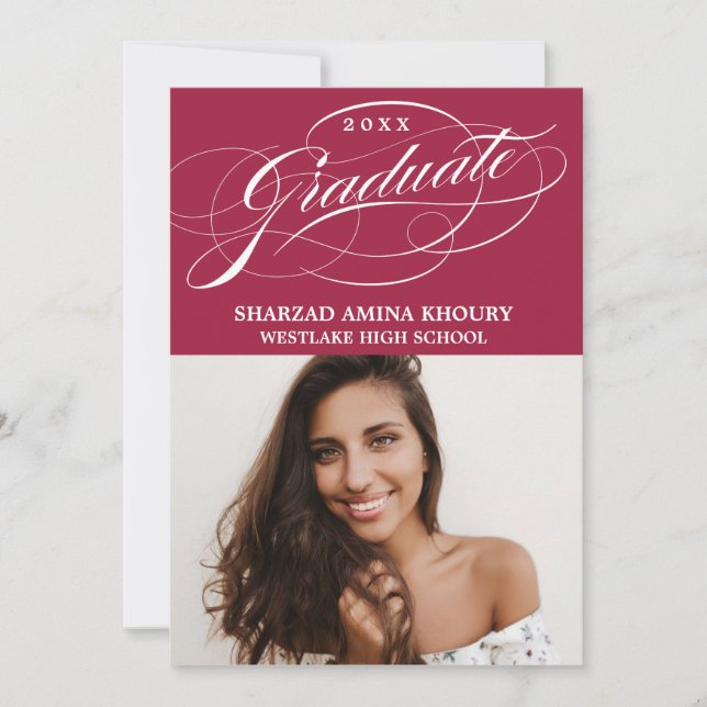 INVITATION CARTON D'INVITATION DE GRADUATION 2 ÉLÉGANT ET STY (Devant)