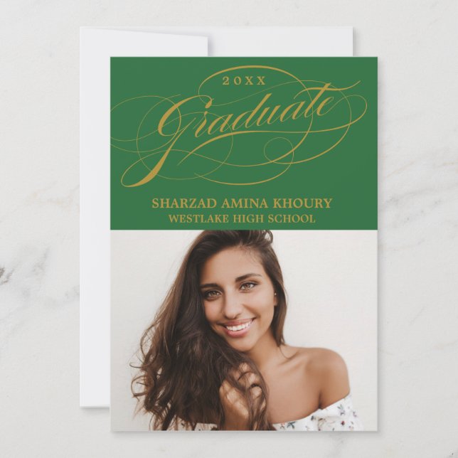 INVITATION CARTON D'INVITATION DE GRADUATION 2 ÉLÉGANT ET STY (Devant)