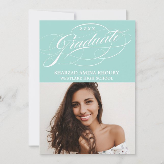 INVITATION CARTON D'INVITATION DE GRADUATION 2 ÉLÉGANT ET STY (Devant)
