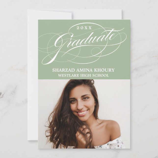 INVITATION CARTON D'INVITATION DE GRADUATION 2 ÉLÉGANT ET STY (Devant)