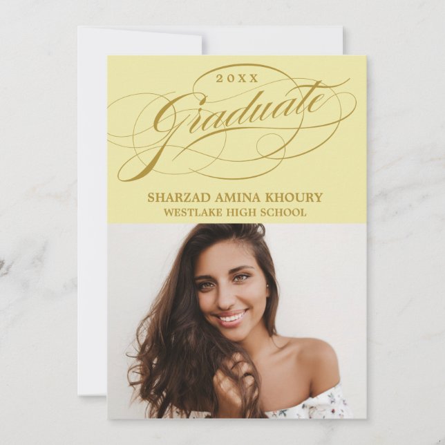 INVITATION CARTON D'INVITATION DE GRADUATION 2 ÉLÉGANT ET STY (Devant)