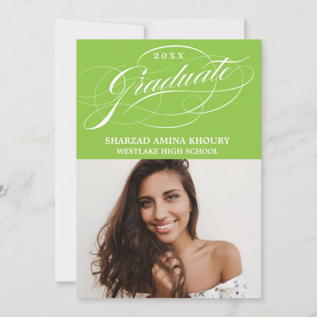 INVITATION CARTON D'INVITATION DE GRADUATION 2 ÉLÉGANT ET STY (Devant)
