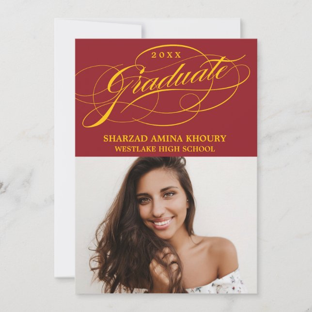 INVITATION CARTON D'INVITATION DE GRADUATION 2 ÉLÉGANT ET STY (Devant)