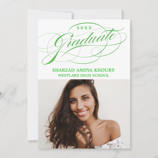 INVITATION CARTON D'INVITATION DE GRADUATION 2 ÉLÉGANT ET STY (Devant)