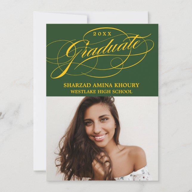 INVITATION CARTON D'INVITATION DE GRADUATION 2 ÉLÉGANT ET STY (Devant)